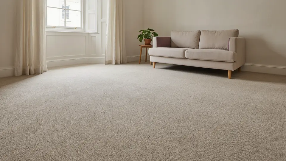 London living room with light fitted carpet and a cream sofa